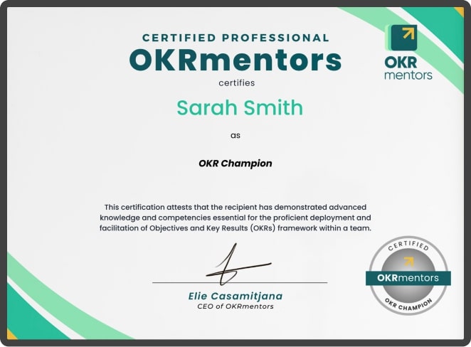 OKR Champion Certificate