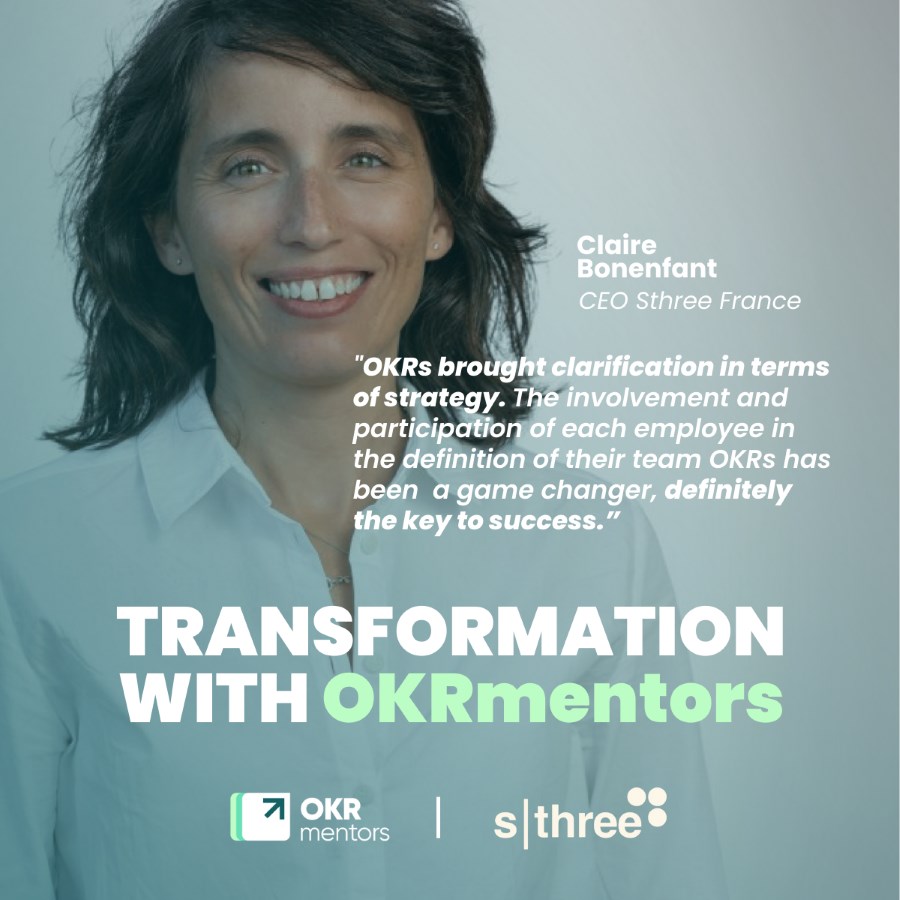 Claire Bonenfant, CEO of Sthree France, testimonial about the impact of OKRs on their organization