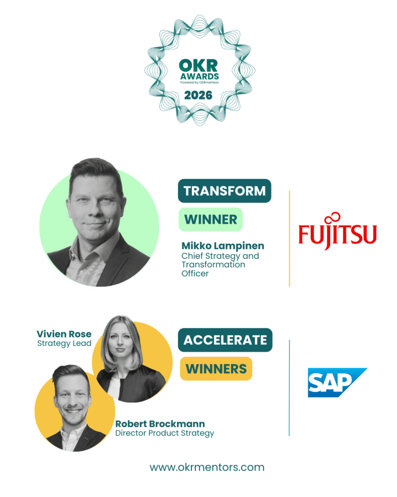OKR Awards winners 2026Accelerate winner track SAP Signavio.Transform winner track Fujitsu